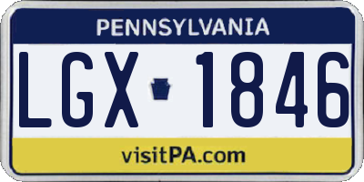 PA license plate LGX1846