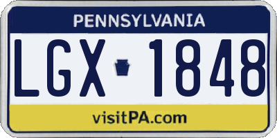 PA license plate LGX1848