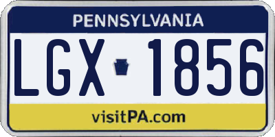 PA license plate LGX1856