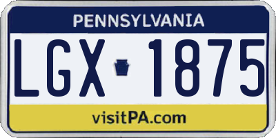 PA license plate LGX1875