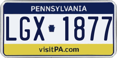 PA license plate LGX1877
