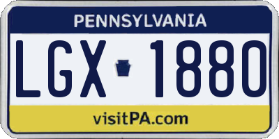 PA license plate LGX1880