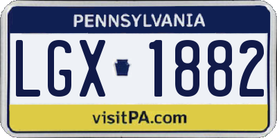 PA license plate LGX1882