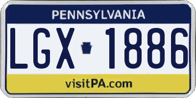 PA license plate LGX1886