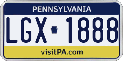 PA license plate LGX1888
