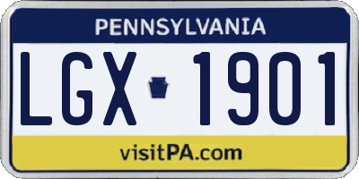 PA license plate LGX1901