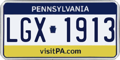 PA license plate LGX1913