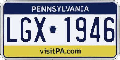 PA license plate LGX1946