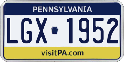 PA license plate LGX1952