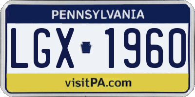 PA license plate LGX1960