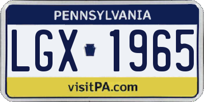 PA license plate LGX1965
