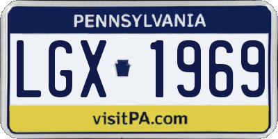 PA license plate LGX1969