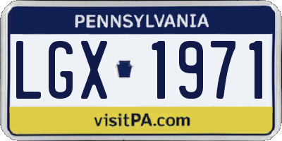 PA license plate LGX1971