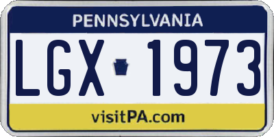 PA license plate LGX1973