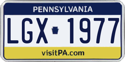 PA license plate LGX1977