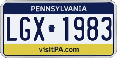 PA license plate LGX1983