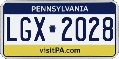 PA license plate LGX2028