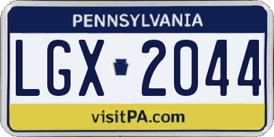 PA license plate LGX2044