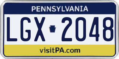 PA license plate LGX2048