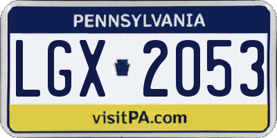 PA license plate LGX2053