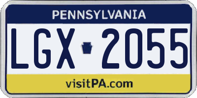 PA license plate LGX2055