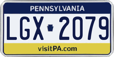 PA license plate LGX2079