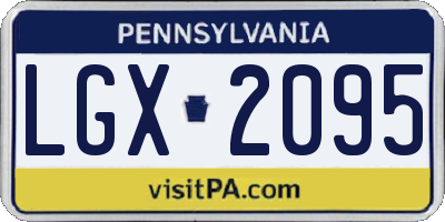 PA license plate LGX2095