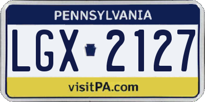 PA license plate LGX2127