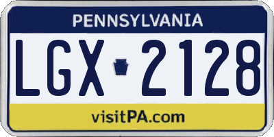 PA license plate LGX2128