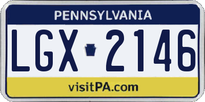PA license plate LGX2146