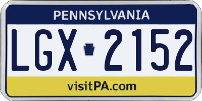 PA license plate LGX2152