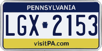 PA license plate LGX2153