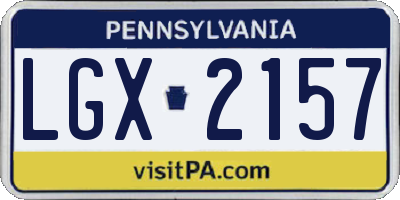 PA license plate LGX2157