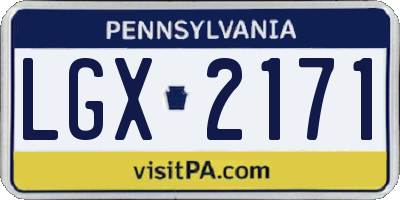 PA license plate LGX2171