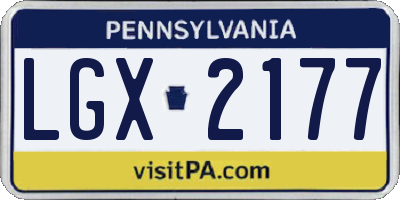 PA license plate LGX2177