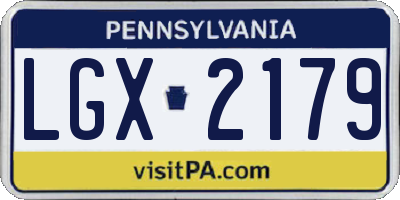 PA license plate LGX2179