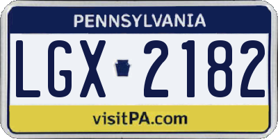PA license plate LGX2182