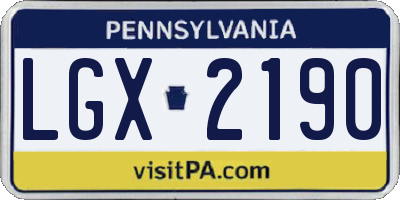 PA license plate LGX2190