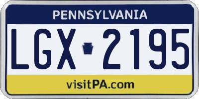 PA license plate LGX2195