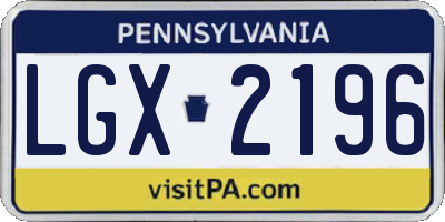 PA license plate LGX2196