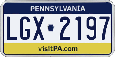 PA license plate LGX2197