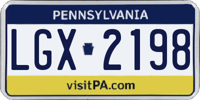 PA license plate LGX2198