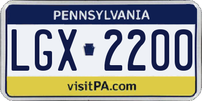 PA license plate LGX2200
