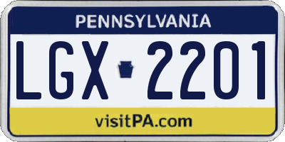PA license plate LGX2201