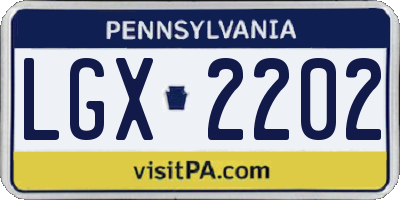 PA license plate LGX2202