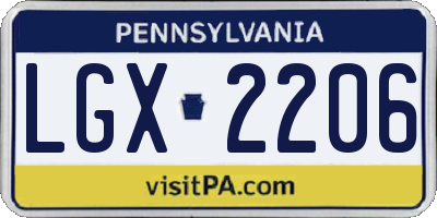 PA license plate LGX2206