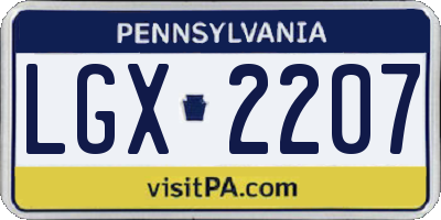 PA license plate LGX2207