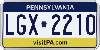 PA license plate LGX2210