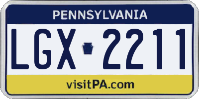 PA license plate LGX2211