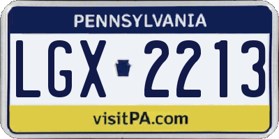 PA license plate LGX2213